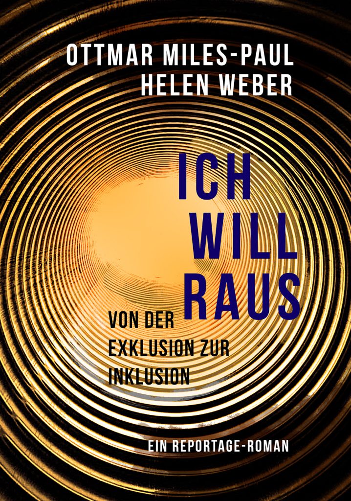 Die Vorderseite des Buches "Ich will raus" zeigt eine ins Endlose steigende Spirale.